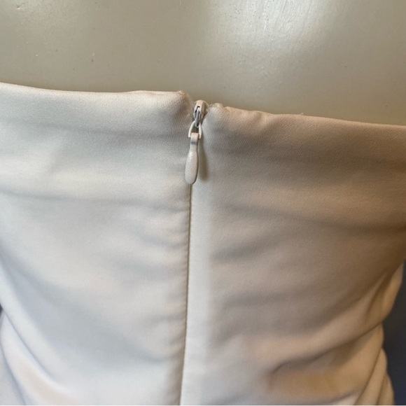 Zara NWT white midi strapless column dress with side rouching and back slit Med - Picture 7 of 12